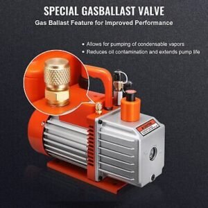 VEVOR 5 CFM Vacuum Pump Air Conditioning Vacuum Pump 2 Stage Rotary Vane HVAC - Image 4