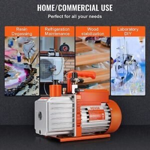 VEVOR 5 CFM Vacuum Pump Air Conditioning Vacuum Pump 2 Stage Rotary Vane HVAC - Image 6