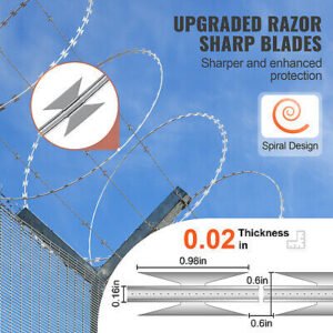 Razor Wires Razor Barbed Wire 246ft 5 Rolls Razor Wire Fencing Razor Fence - Image 3