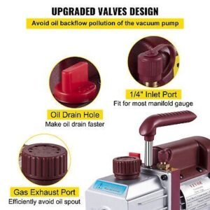 4.5 CFM Single-Stage Rotary Vacuum Pump HVAC/Auto AC 4.5CFM 1/3HP 1/4"ACME inlet - Image 4