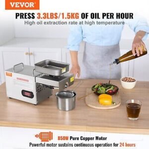 VEVOR Electric Oil Press Machine 850W Stainless Steel Oil Extractor Sesame Seeds - Image 2