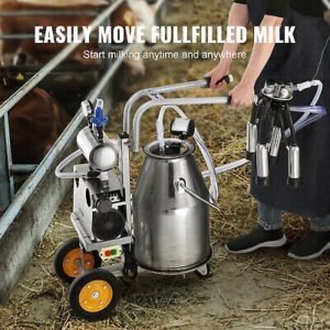 VEVOR Electric Cow Milking Machine Milking Equipment 25L 304 Stainless Steel - Image 6