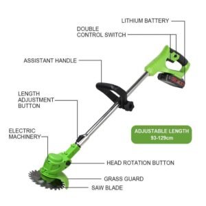 1000W Cordless Weed Eater Electric Brush Cutter Lawn Edger Grass String Trimmer - Image 12