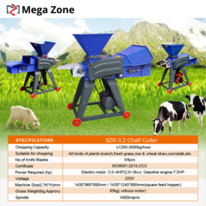 Chaff Cutter Chopper Cattle Sheep Feed Grass Cutting Machine Grass Chopping Machine 9ZR-3.2 7.5hp Gasoline Engine - Image 10