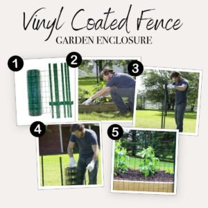 Fencing Garden Craft 24in H x 50ft L Green Vinyl Coated Steel Wire Fence - Image 7