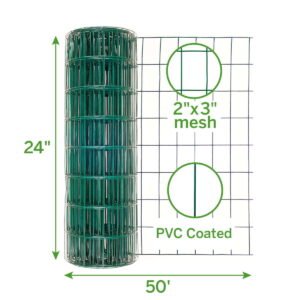 Fencing Garden Craft 24in H x 50ft L Green Vinyl Coated Steel Wire Fence - Image 8