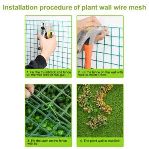 PP Coated Wire Mesh Fencing 3M x 0.5M Height Green Galvanised Garden Fence - Image 6