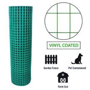 PP Coated Wire Mesh Fencing 3M x 0.5M Height Green Galvanised Garden Fence - Image 9