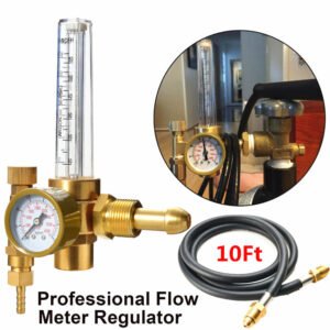 Argon CO2 Mig Tig Flow Meter Regulator Welding Gas Welder Gauge with 10'Gas Hose