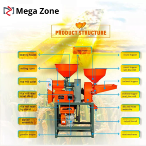 Rice Mill + Disc Mill w/ 7.5HP Gasoline Engine 6N2018X-9FC21-G - Image 12
