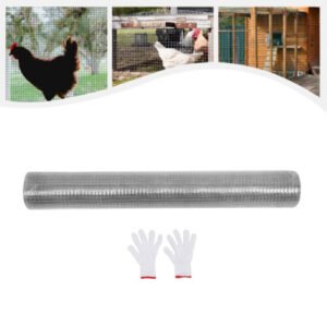 Hardware Cloth Galvanized Wire Welded Mesh Fence Roll+Gloves