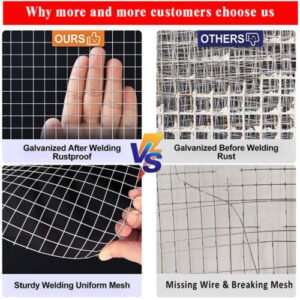 Hardware Square Metal Wire Roll Galvanized Welded Chicken Wire Mesh Fence - Image 10