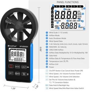 HoldPeak Handheld HVAC Anemometer, CFM Wind Speed Meter Air Flow Gauge Measuring - Image 4