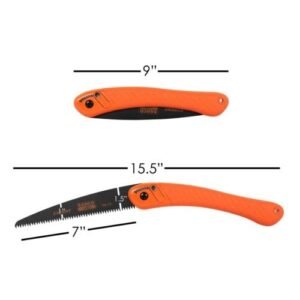 Folding Outdoor Garden X17 Pruning Metal Hand Saw, Orange, 15.5" - Image 3