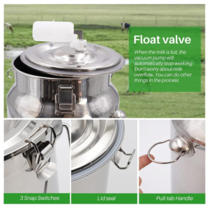 10L Milking Machine Electric Milker for Cow with Bucket Automatic Portable Plug- - Image 6