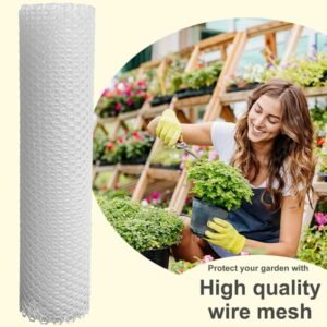 Plastic Chicken Wire Fencing Wire Mesh 16inc x 20 ft Poultry Black, White, Green - Image 4