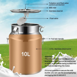 10L Milking Machine Electric Milker for Cow with Bucket Automatic Portable Plug- - Image 4