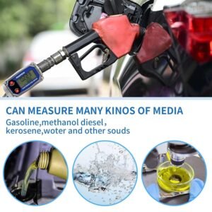 Digital Turbine Flow Meter Digital LCD Display with NPT Counter Gas Oil Fuel - Image 6