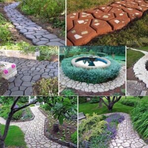 Garden Walkway DIY Path Maker Mold Manually Paving Pavement Cement Brick Plastic - Image 3