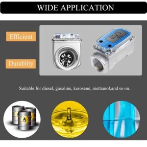 Turbine Digital Diesel Fuel Flow Meter Oval Gear Flow Gauge BSPT/NPT 1" 200L/Min - Image 3