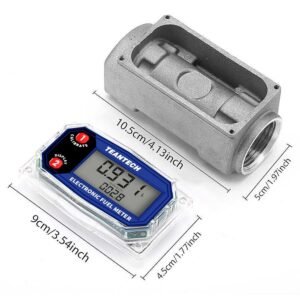 Digital Turbine Flow Meter Digital LCD Display with NPT Counter Gas Oil Fuel - Image 2