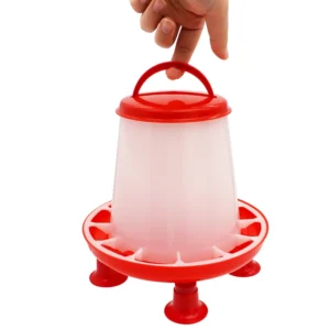 New 1.5kg Chicken Duck Feeder Bucket With Leg Poultry Food Fountain Chicken Chick Hen Lid Handle Feeding Watering Supplies - Image 2