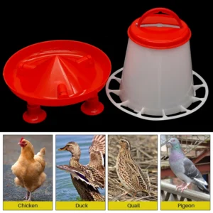New 1.5kg Chicken Duck Feeder Bucket With Leg Poultry Food Fountain Chicken Chick Hen Lid Handle Feeding Watering Supplies - Image 3