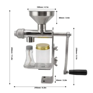 Manual Oil Press Machine Stainless Steel Cold Hot Press Oil Maker for Nuts Seed Home Oil Presser Maker Machine - Image 4
