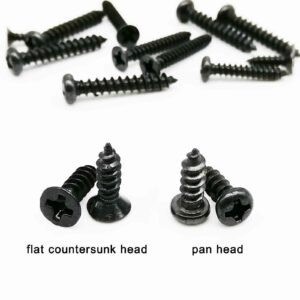 100pc M1-M3.5 Black Mini Micro Cross Phillips Round Head Self Tapping Wood Screw - Image 1