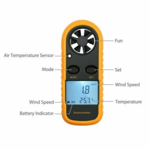 Digital Anemometer Air Flow Meter LCD Wind Speed Gauge Handheld Thermometer - Image 5