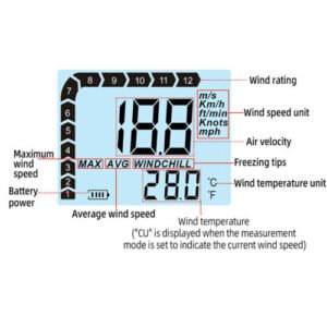 Digital Anemometer Air Flow Meter LCD Wind Speed Gauge Handheld Thermometer - Image 7