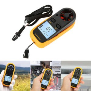 Digital Anemometer Air Flow Meter LCD Wind Speed Gauge Handheld Thermometer - Image 2